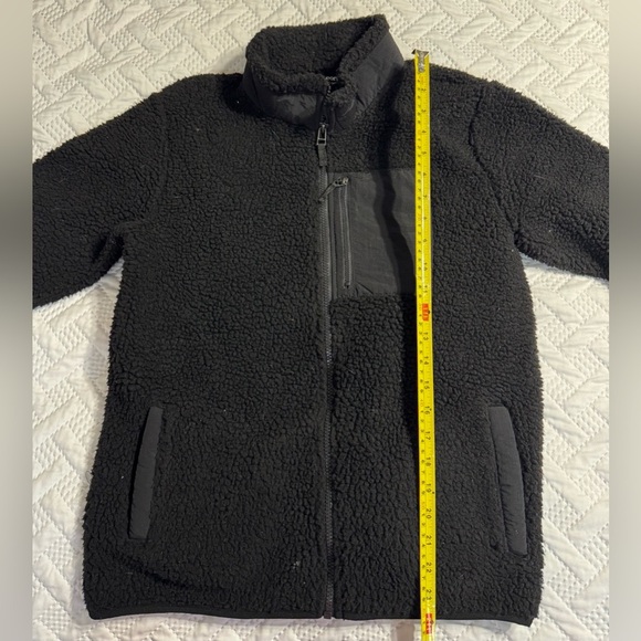 Black Sherpa Fleece Jacket Coat Collar Youth XL 14-16 Gently Used - Picture 7 of 7